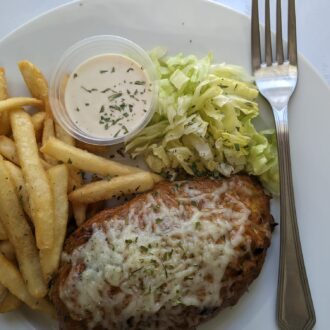 FRIES VEGETABLES WITH CHEESY CHICKEN