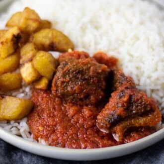 PLAIN RICE WITH BEEF STEW