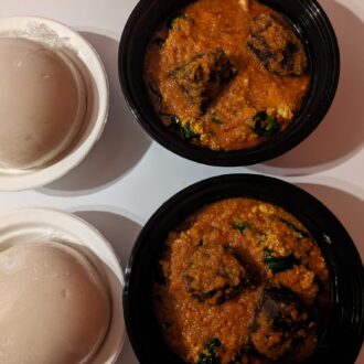 POUNDED YAM WITH EGUSI SOUP