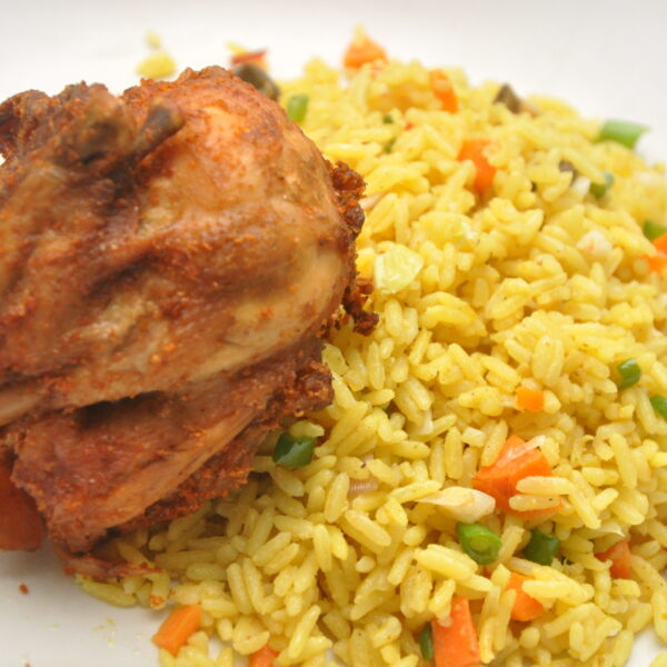 fried rice and chicken